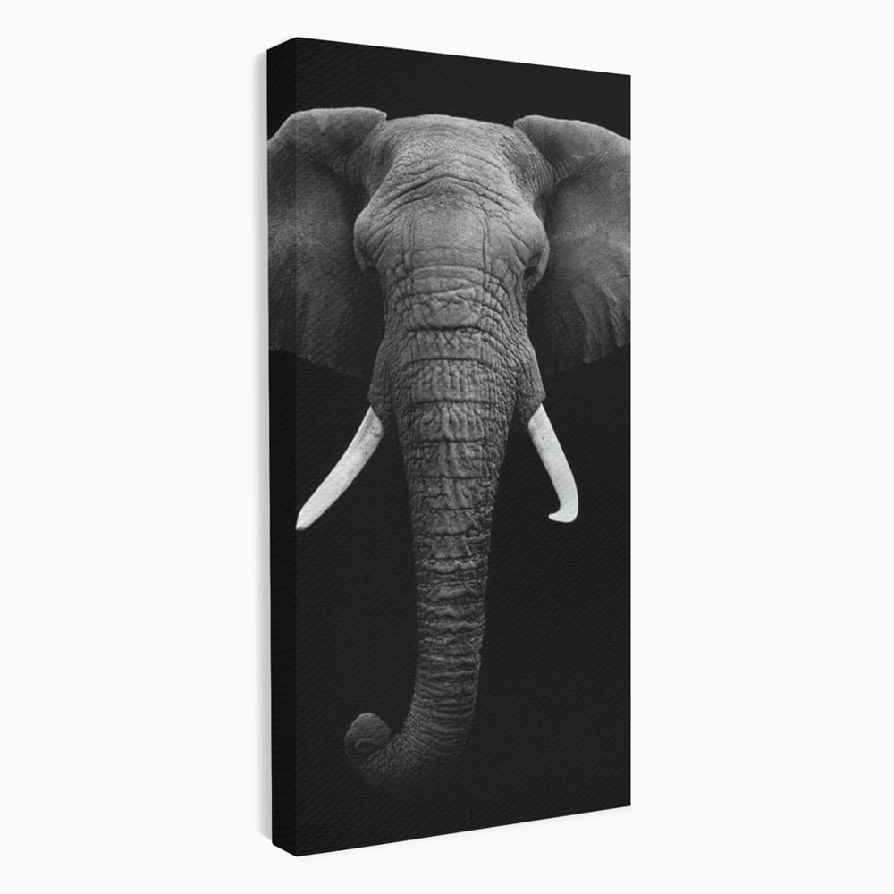 Tablou canvas cu tablou canvas cu cap de elefant, fara rama, pe sasiu de lemn